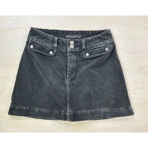 Abercrombie Women's Skirt Size 2 Green Corduroy Short Silver Snaps Cotton